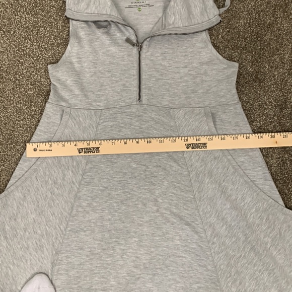 Dakini Grey Fabric Midi Dress Slouchy Pockets Sz M Zipper Neckline Sleev… - Picture 10 of 12